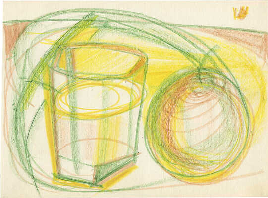 Шварц Шолом Аронович. Композиция со стаканом (на оборотной стороне карандашные наброски)